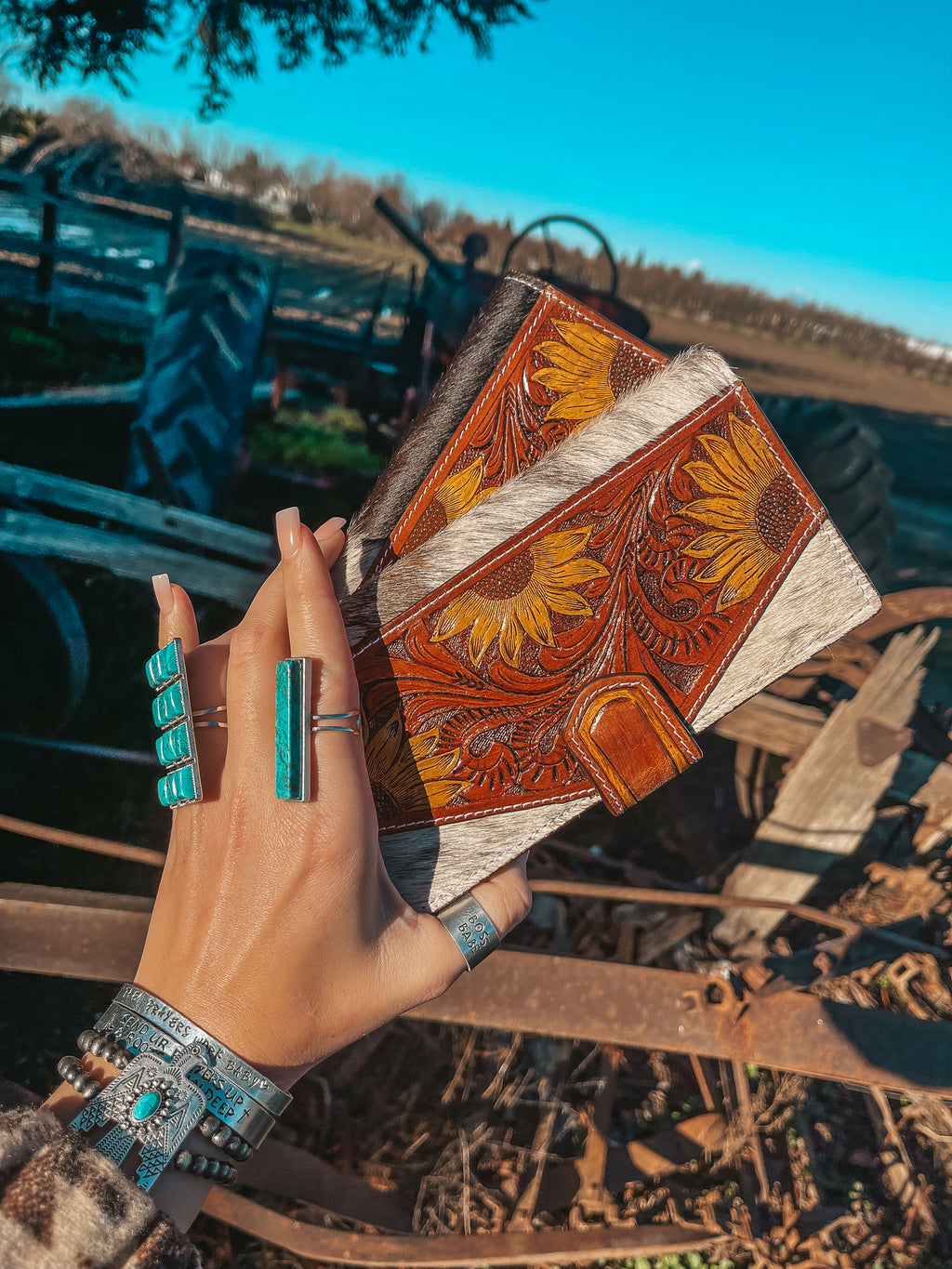 The Avery Sunflower Wallet, a Haute Southern Hyde by Beth Marie Exclusive