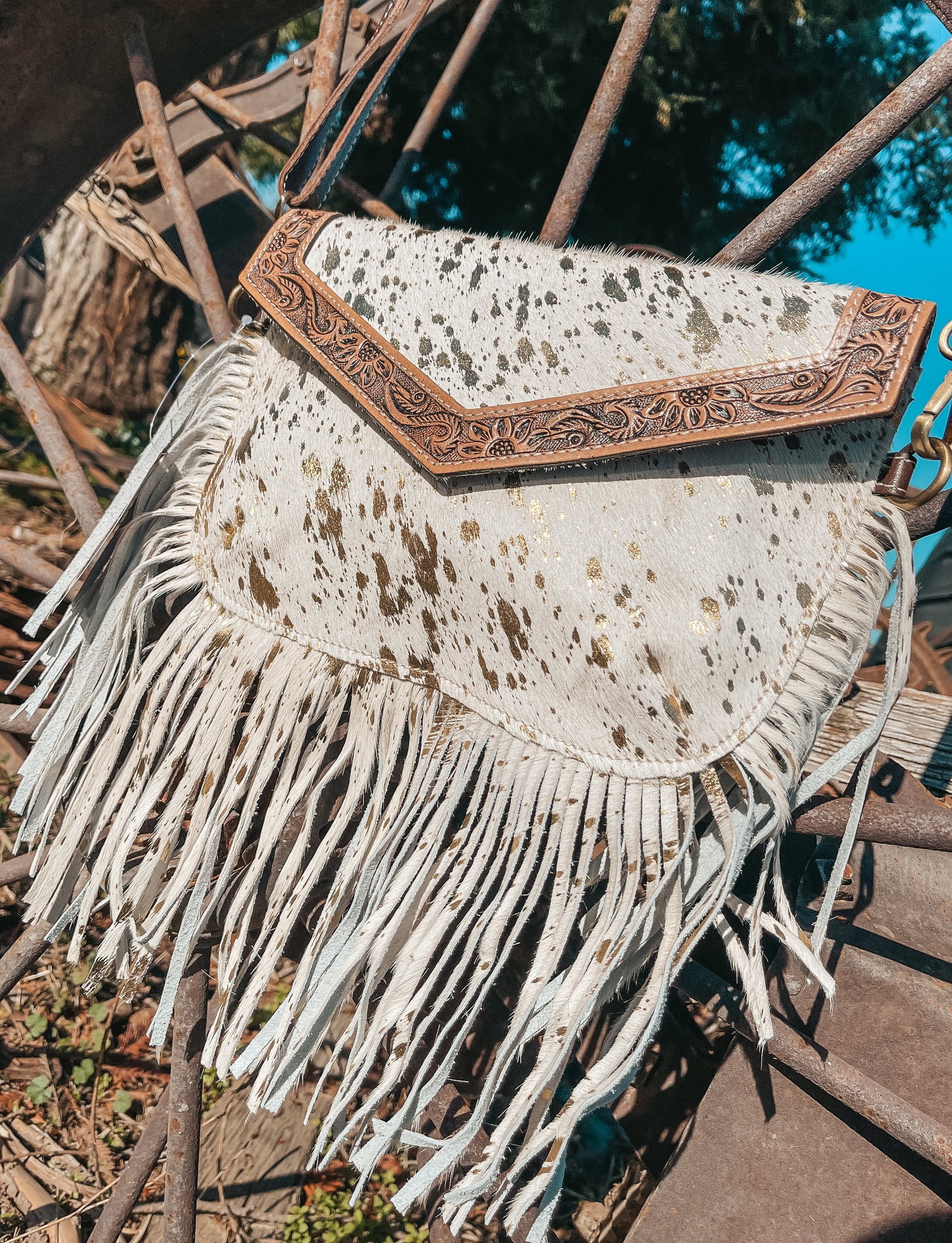 Fringe Cowhide Purse