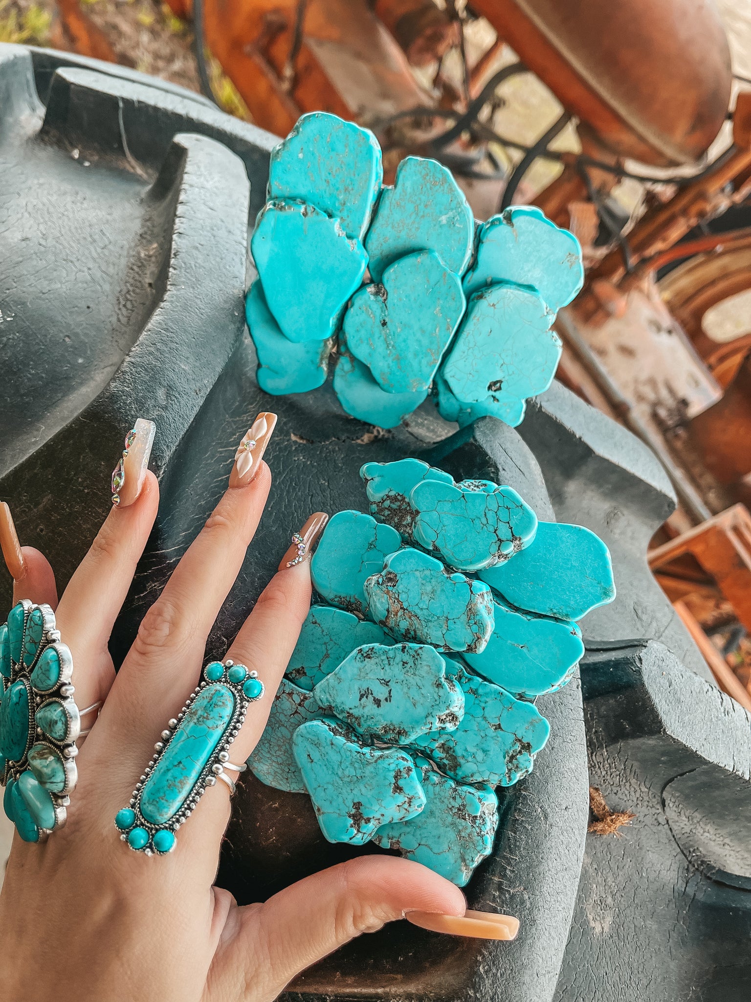 Turquoise Natural Stone Belt Buckle