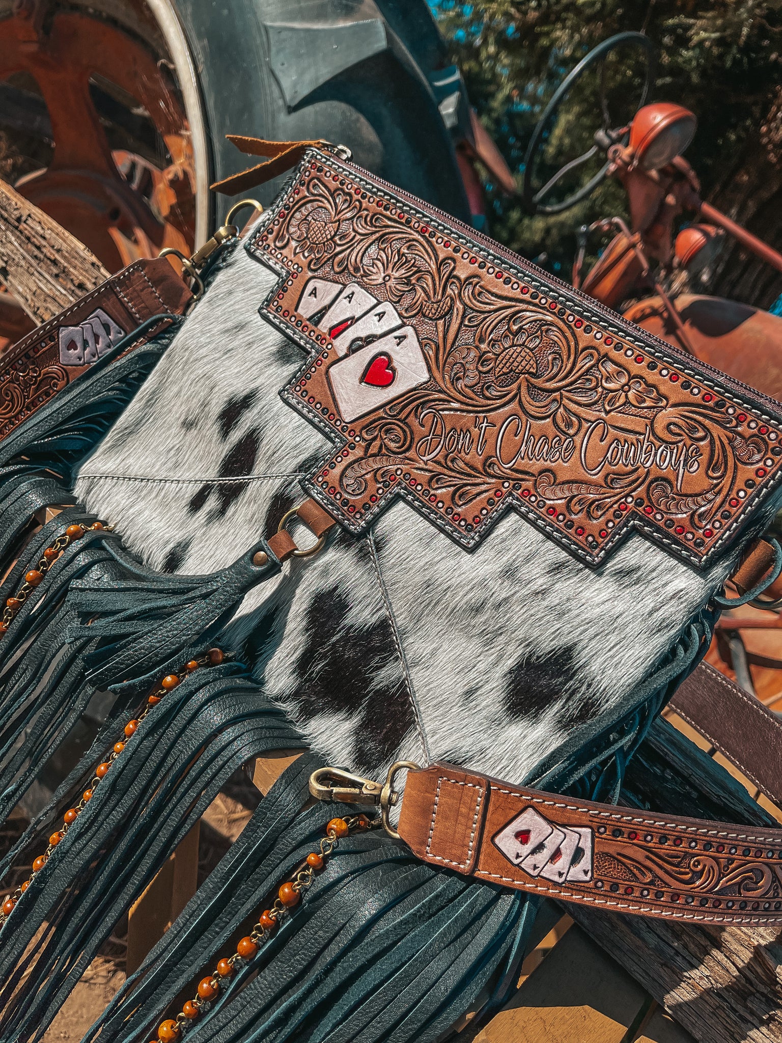 The Gambler Cowhide Fringe Purse LIMITED EDITION by Countryside Co.